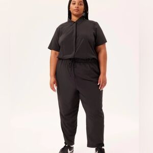 Girlfriend Collective Black Stech Woven Jumpsuit